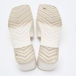 Gucci Off White Rubber Logo Slide Sandals Size 37