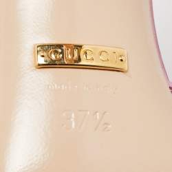 Gucci Metallic Pink Leather Allie Sandals Size 37.5