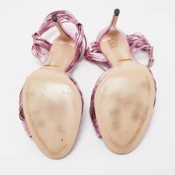 Gucci Metallic Pink Leather Allie Sandals Size 37.5