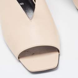 Gucci Beige Leather Mules Size 41.5