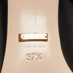 Pre Owned Gucci Black Leather Mary Jane Sylvie Pumps Size 37.5