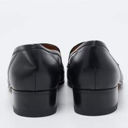 Pre Owned Gucci Black Leather Horsebit Loafers Size 39