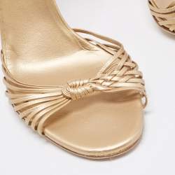 Gucci Gold Leather Ankle Strap Sandals Size 39.5