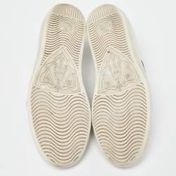 Gucci White Leather Web Detail Bee Embroidered Ace Low Top Sneakers Size 36.5