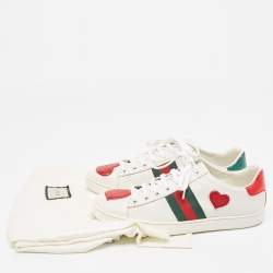 Gucci White Leather Ace Low Top Sneakers Size 37.5