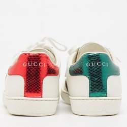 Gucci White Leather Ace Low Top Sneakers Size 37.5