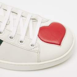 Gucci White Leather Ace Low Top Sneakers Size 37.5