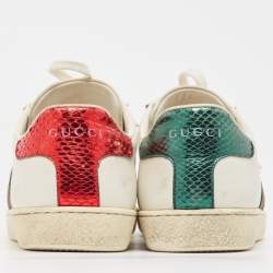 Pre Owned Gucci White Leather Ace Low Top Sneakers Size 36