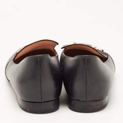 Gucci Black Leather Horsebit Loafers Size 41