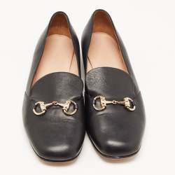 Gucci Black Leather Horsebit Loafers Size 41