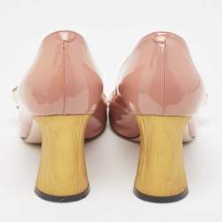 Gucci Beige Patent Leather Vernice Pearl Arielle Mary Jane Pumps Size 39.5