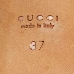 مملوكة مسبقًا Gucci Beige Leather Hollywood Slide Sandals Size 37