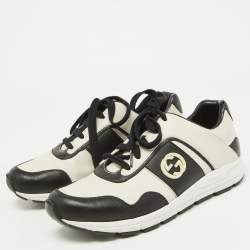 Gucci Black/White Leather Miro Sneakers Size 38.5