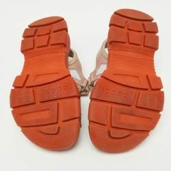 Gucci Two Tone Leather and Mesh Aguru Sandals Size 38