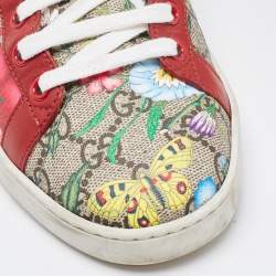 Gucci Multicolor Canvas and Leather GG Canvas Floral  Ace Sneakers Size 40