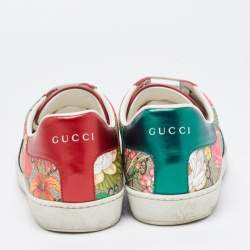Gucci Multicolor Canvas and Leather GG Canvas Floral  Ace Sneakers Size 40