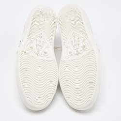Gucci White Leather Faux Pearl and Spike Embellished Ace Sneakers Size 37.5