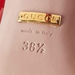 Pre Owned Gucci Red Patent Leather Bow Accents T-Strap Pumps Size 38.5