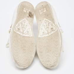 Gucci White Leather Studded and Spiked Ace Sneakers Size 36