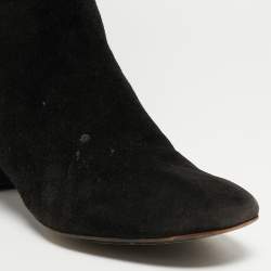 Pre Owned Gucci Black Suede Knee Length Boots Size 38.5