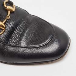 Pre Owned Gucci Black Leather Horsebit Loafers Size 37