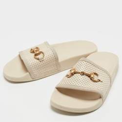 Gucci Grey Suede Horsebit Flat Slide Size 36   