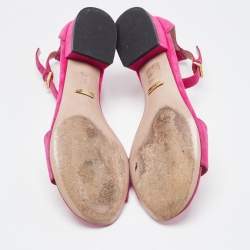 Gucci Purple Suede Horsebit Ankle Strap Sandals Size 36.5