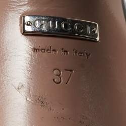 Gucci Black Patent Leather Claudie Platform Sandals Size 37