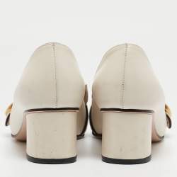 Gucci White Leather GG Marmont Pumps Size 36.5
