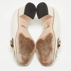 Gucci White Leather GG Marmont Pumps Size 36.5