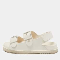 Gucci Cream Rubber Mini Double G Dad Sandals Size 39