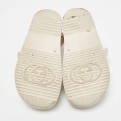 Gucci Cream Rubber Mini Double G Dad Sandals Size 39