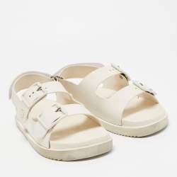 Gucci Cream Rubber Mini Double G Dad Sandals Size 39