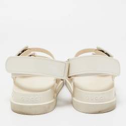 Gucci Cream Rubber Mini Double G Dad Sandals Size 39