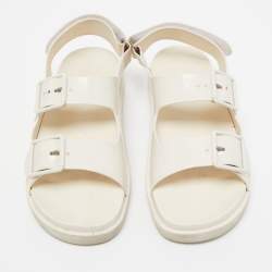 Gucci Cream Rubber Mini Double G Dad Sandals Size 39