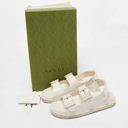 Gucci Cream Rubber Mini Double G Dad Sandals Size 39