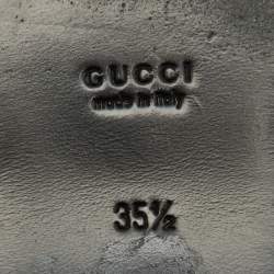 Gucci Black Leather Flamel NY Flat Mules Size 35.5