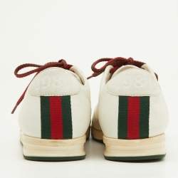 Pre Owned Gucci White Leather and Nylon 1984 Low Top Sneakers Size 37