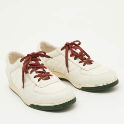 Pre Owned Gucci White Leather and Nylon 1984 Low Top Sneakers Size 37