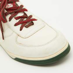 Pre Owned Gucci White Leather and Nylon 1984 Low Top Sneakers Size 37