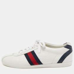Gucci White Leather  Web Ace Low Top Sneakers Size 37.5