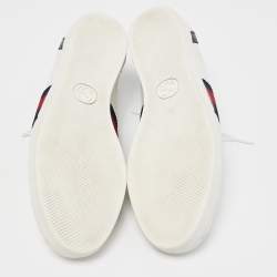 Gucci White Leather  Web Ace Low Top Sneakers Size 37.5