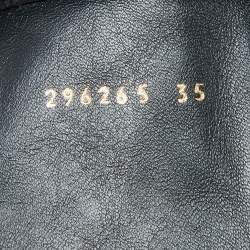 Pre Owned Gucci Black Mircroguccissima Suede Courtney Wedge Boots Size 35