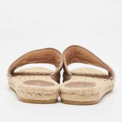 مملوكة مسبقًا Gucci Beige Dusty Pink Charlotte GG Espadrille Flats Size 38