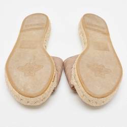 مملوكة مسبقًا Gucci Beige Dusty Pink Charlotte GG Espadrille Flats Size 38