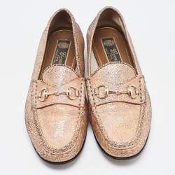 مملوكة مسبقًا Gucci Iridescent Nubuck Leather Horsebit Loafers Size 38.5