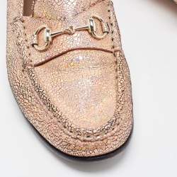 مملوكة مسبقًا Gucci Iridescent Nubuck Leather Horsebit Loafers Size 38.5