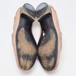 مملوكة مسبقًا Gucci Iridescent Nubuck Leather Horsebit Loafers Size 38.5