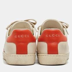 Gucci Cream Leather Ace Low Top Sneakers Size 38
