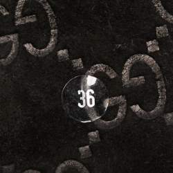 مملوكة مسبقًا حذاء فلات غوتشي قماش وكانفاس غوتشيسيما أحمر/أسود مقاس 36